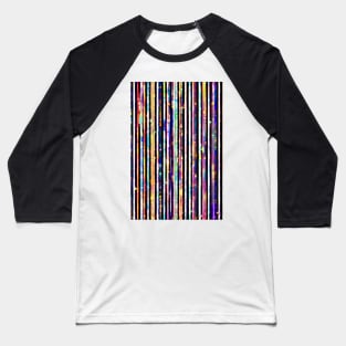 Colourful Glamour Stripes Baseball T-Shirt